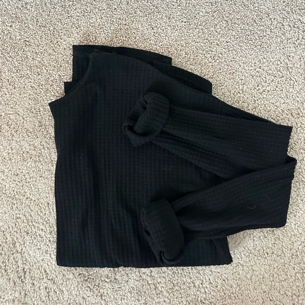 Very J Black Sweater with cross back. Size L